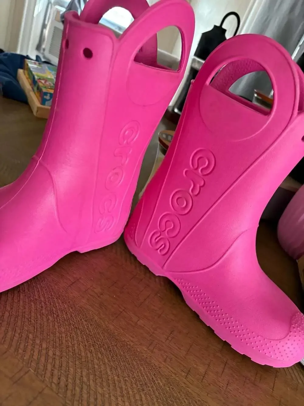 Crocs Handle It Rain Boots Youth Size J3 Pink 12803